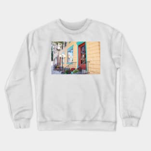 Buildings opening onto street in small town of Havre de Grace in America. Crewneck Sweatshirt